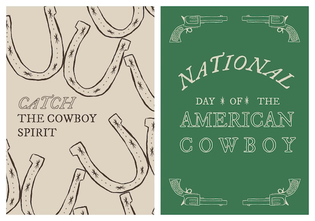 Free PSD cowboy themed poster template psd with editable text set