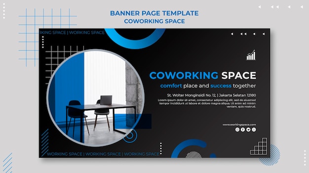 Free PSD coworking space banner template