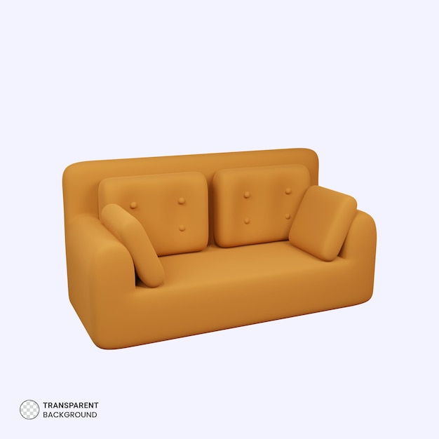 Cozy Sofa Set icon isolated 3d render illustration