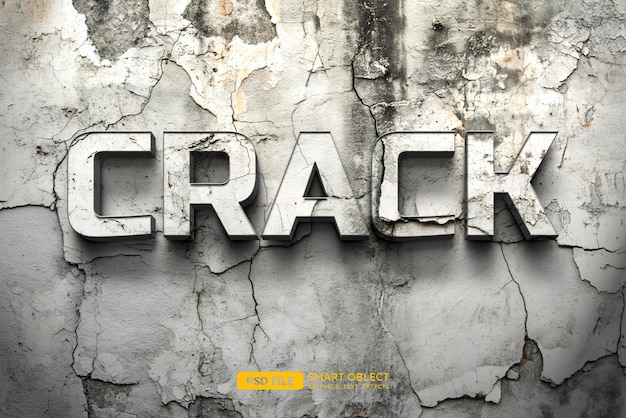 Free PSD crack text style effect