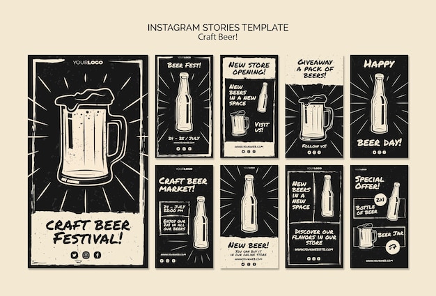 Craft beer instagram stories template