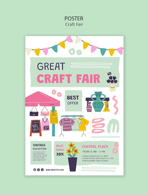 Free PSD craft fair template design