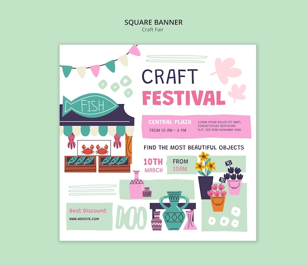 Free PSD craft fair template design