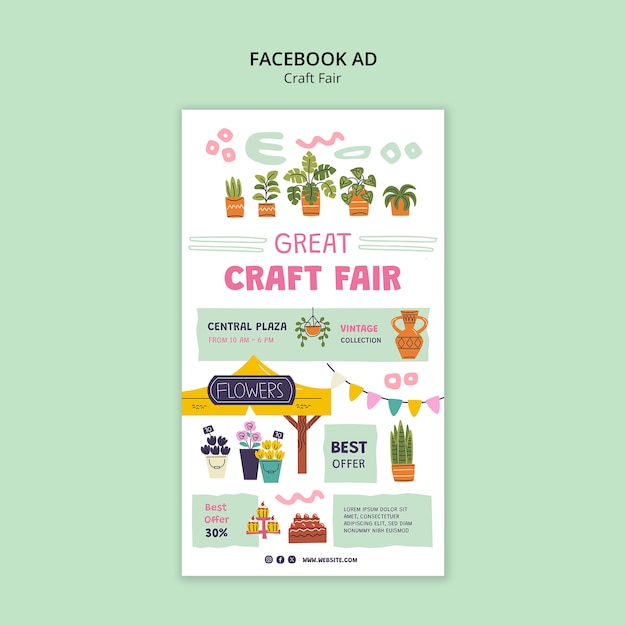 Free PSD craft fair template design