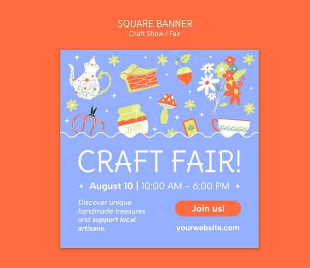 Free PSD craft fair template design