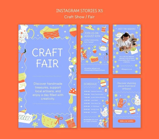 Free PSD craft fair template design