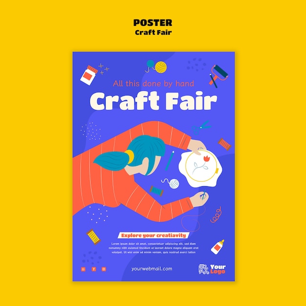 Free PSD craft fair template design