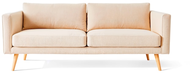 Free PSD cream sofa isolated