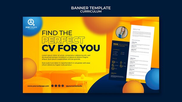 Create perfect resume banner template