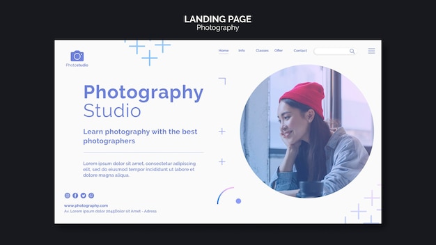 Create your image photography studio landing page template