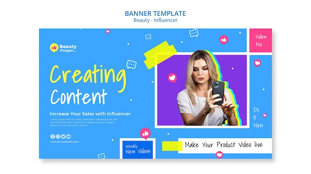 Free PSD creating content  banner template