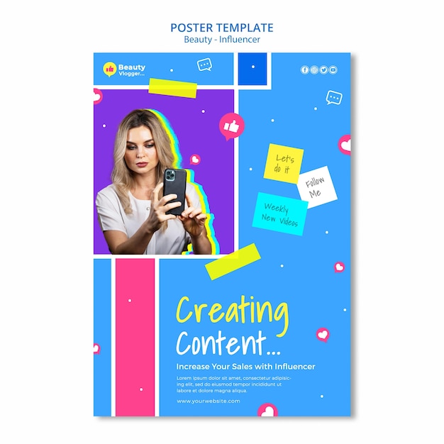 Free PSD creating content poster template