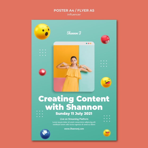 Free PSD creating content poster template