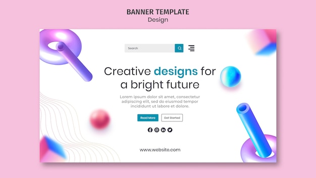 Free PSD creative 3d designs banner template