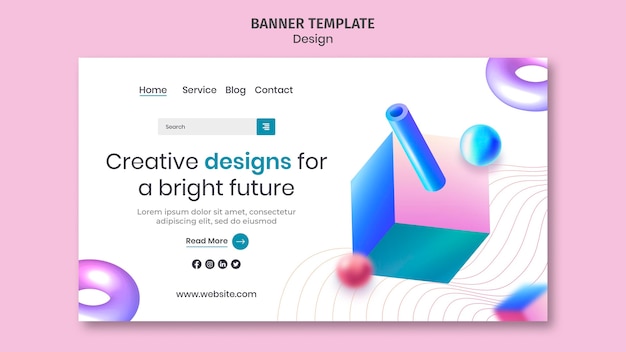 Free PSD creative 3d designs landing page