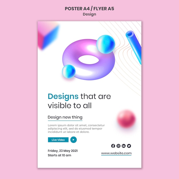 Free PSD creative 3d designs print template