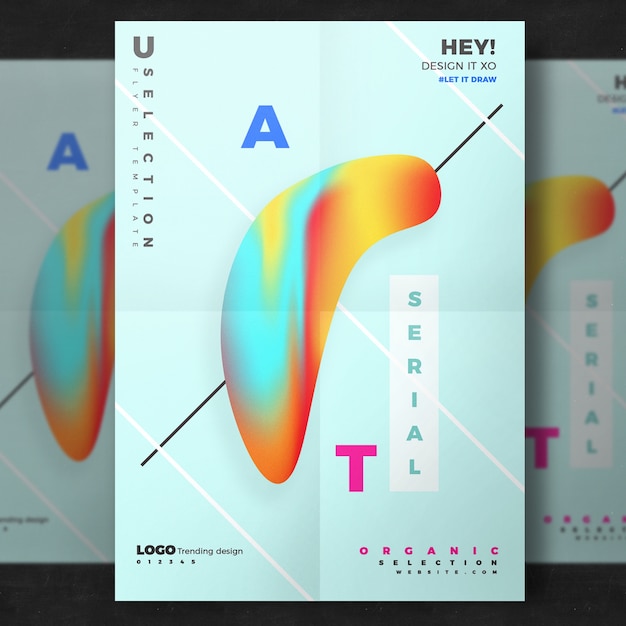 Free PSD creative abstract poster