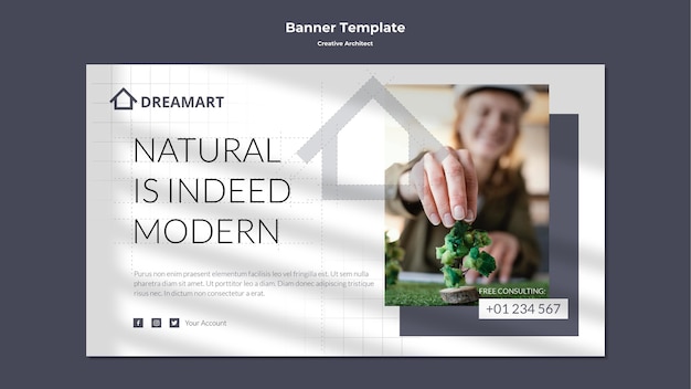 Free PSD creative architect banner