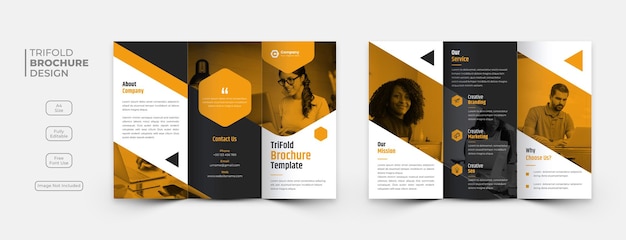 Creative business trifold brochure template