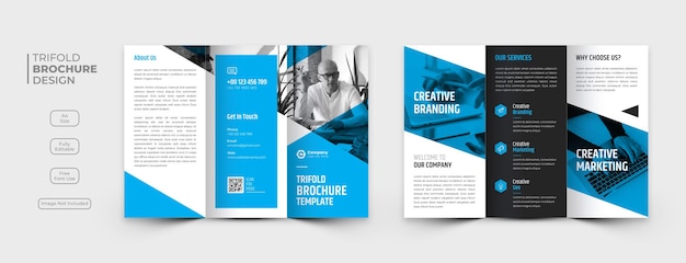 Free PSD creative business trifold brochure template