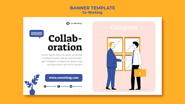 Free PSD creative co-working banner template