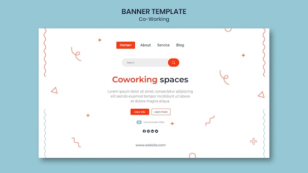 Free PSD creative co-working banner template