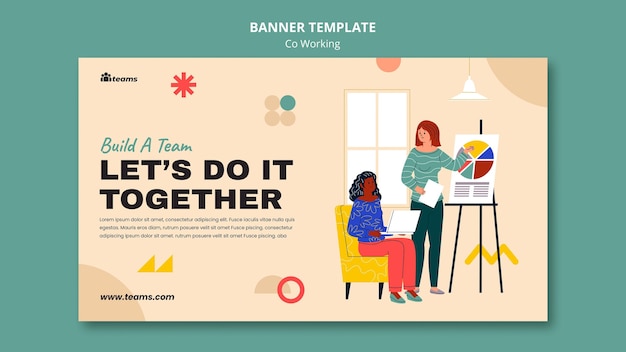 Free PSD creative co-working banner template