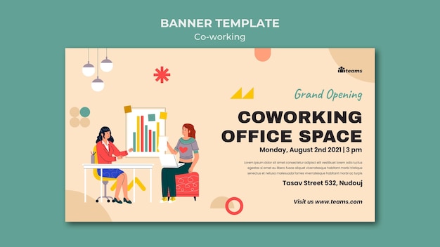 Creative co-working banner template