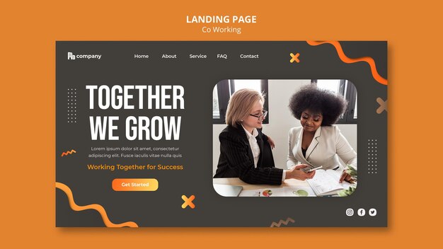 Creative co-working landing page template