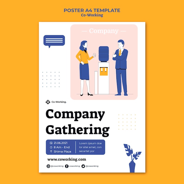 Creative co-working poster template