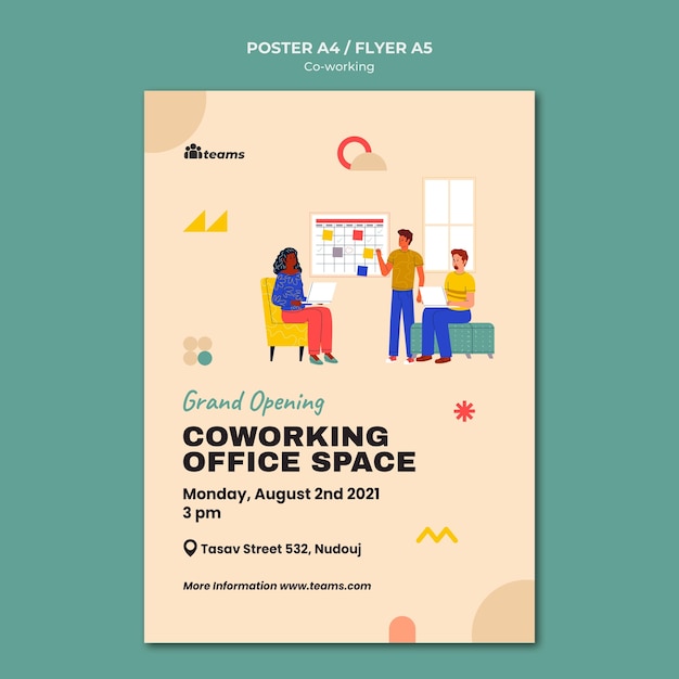 Free PSD creative co-working print template