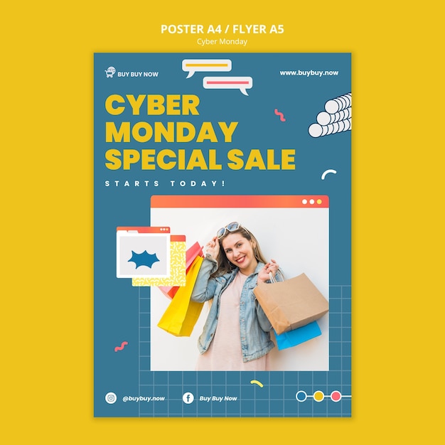 Free PSD creative cyber monday sales print template