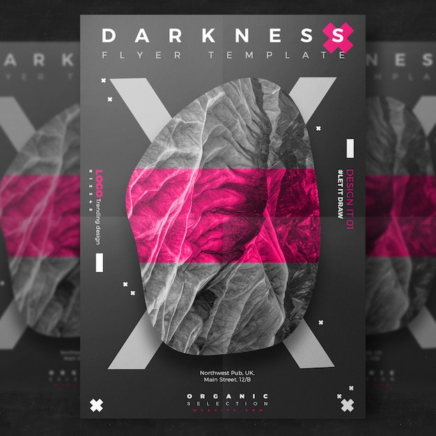 Free PSD creative dark event flyer