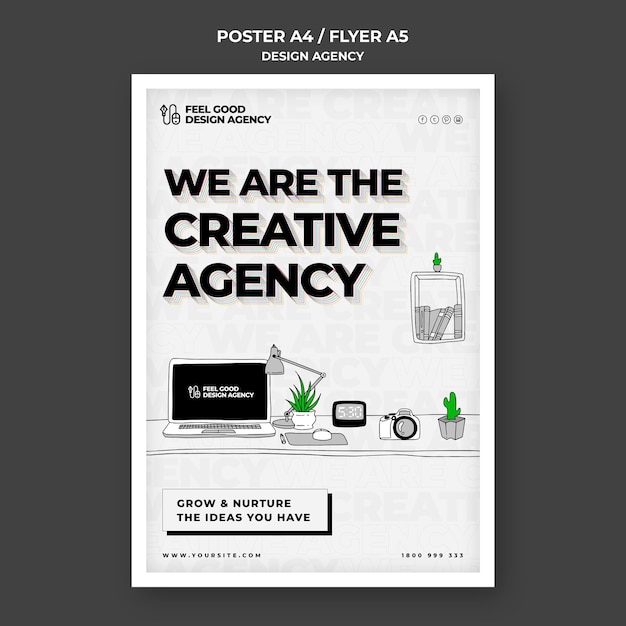 Creative design agency poster template