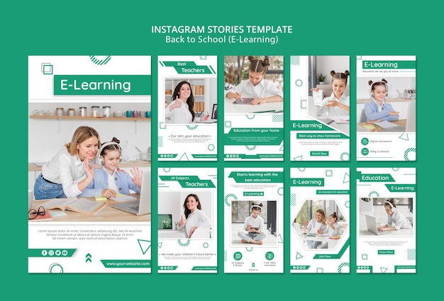 Free PSD creative e-learning social media stories