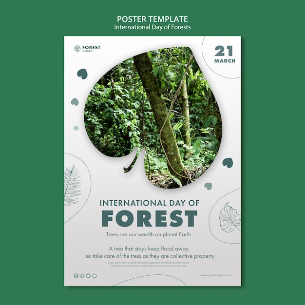 Free PSD creative forests day flyer template with photo