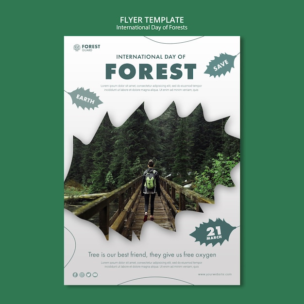 Free PSD creative forests day poster template