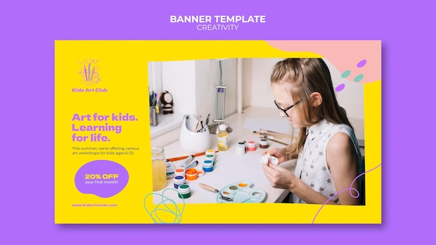 Free PSD creative kids banner template