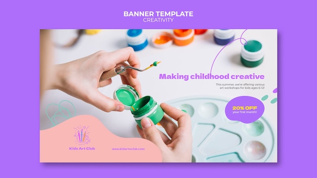 Free PSD creative kids banner template