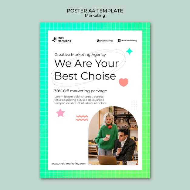 Creative marketing agency poster template