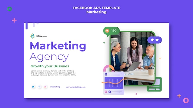 Creative marketing concept facebook template