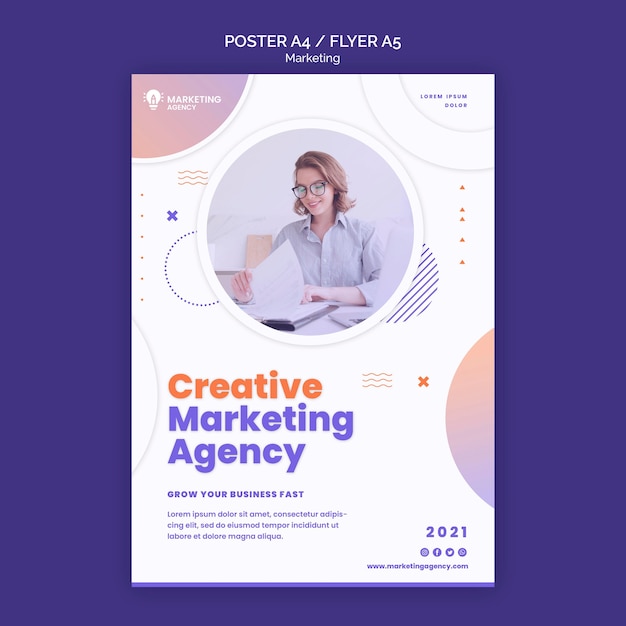 Free PSD creative marketing poster template