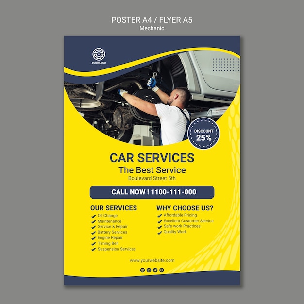 Creative mechanic flyer template