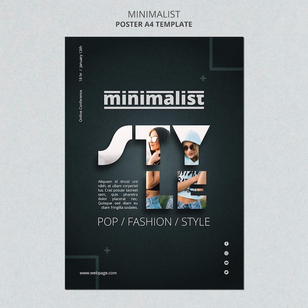 Free PSD creative minimalist flyer template