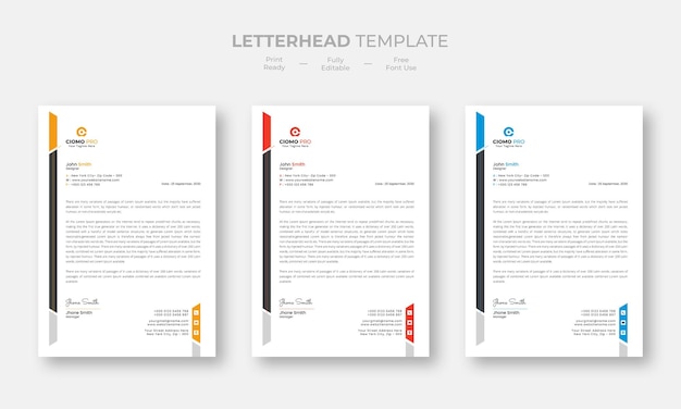 Free PSD creative modern letterhead template