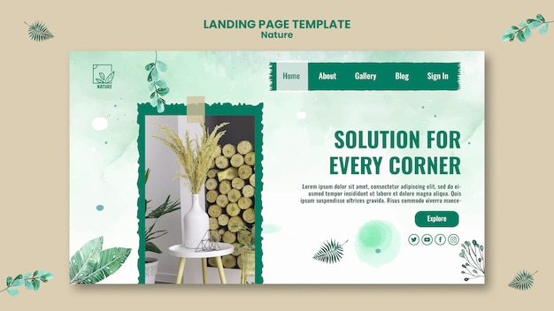 Free PSD creative nature homepage template