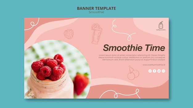 Free PSD creative smoothie banner with photo