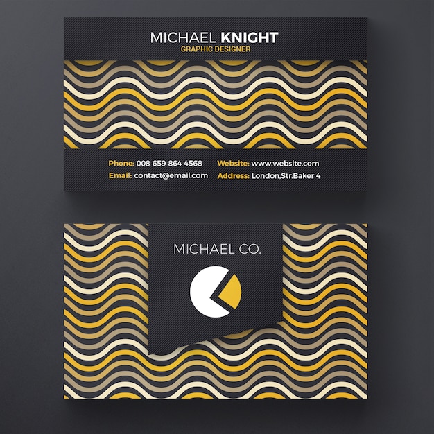 Free PSD creative wavy business card