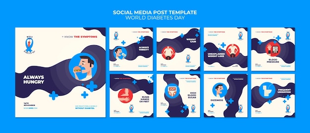 Free PSD creative world diabetes day ig post templates