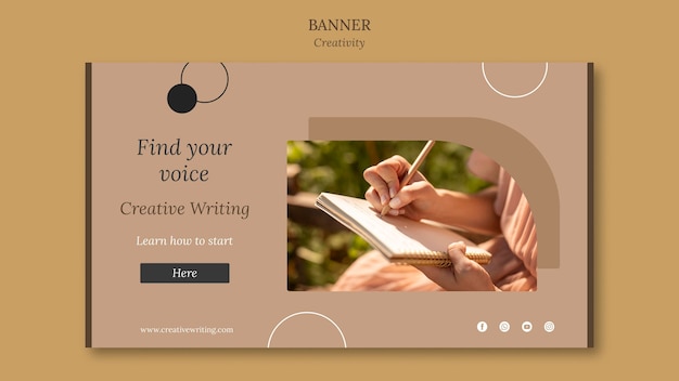 Free PSD creative writing banner template